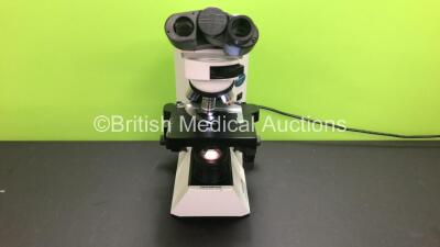 Olympus CX41 Microscope with 3 x Optics (1 x Zeiss ACHROPLAN 10x/0,25 - 1 x Olympus PlanC 40x/0,65 - 1 x Olympus PlanC 100x/1,25 Oil) (Powers Up) *3L04978*