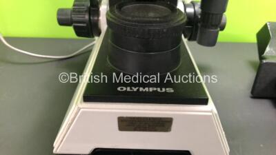 Job Lot Including 1 x Olympus CH40 Microscope (Incomplete) with 4 x Optics (1x Olympus A 100 1.30 Oil - 1 x OLYMPUS A 40 PL 0.65 - 1 x Olympus A 10 PL 0.25 - 1 x Zeiss ACHROPLAN 100x/1,25 Oil) and Various Microscope Accessories *0804831* - 3