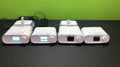 4 x Philips Respironics DreamStation with 2 x Humidifiers and 2 x Power Supplies (Both Power Up with 1 x Damaged Casing - See Photos)