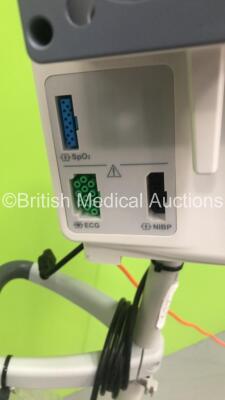 GE Dash 2500 Patient Monitor on Stand with SpO2,ECG and NIBP Options (Powers Up) * SN SCG09088073WA * * Mfd 2009 * - 5