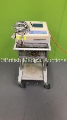 Fukuda Denshi CardiMax FX-7402 Machine on Stand with ECG Leads (Powers Up)