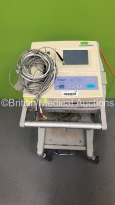 Fukuda Denshi CardiMax FX-7402 Machine on Stand with ECG Leads (Powers Up) - 2