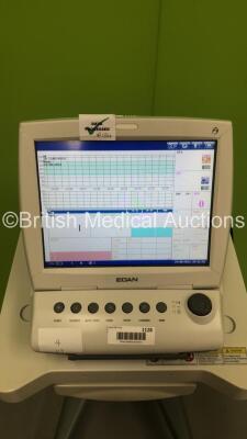 Edan F9 Fetal Monitor on Stand (Powers Up - Marks on Screen / Cracks on Surround) ***IR134*** - 2