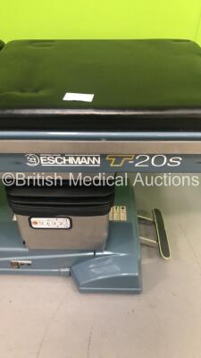 Eschmann T-20s Electric Operating Table Ref with Cushions * 2 x Missing Cushions * (Powers Up and Tested Working) * SN - 3