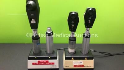 Mixed Lot Including 1 x Hewlett Packard PageWriter XLe M1702A with Lead (Powers Up) and 4 x Heine Ophthalmoscope with 3 x Attachments, 1x Heine NT 200 Charging Base and 1 x Heine NicaTron S 2 Charging Base (Both Power Up) - 6