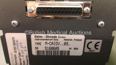Datex-Ohmeda S5 Compact Anaesthesia Monitor with 1 x M-CAIOV..03 Gas Module with Water Trap (Powers Up with Missing Dial - See Photo) - 7