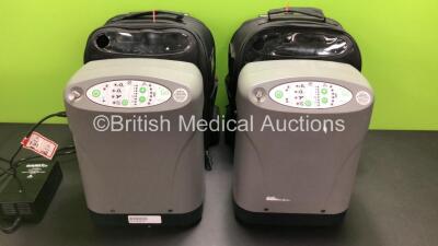 2 x Devilbiss iGO Portable Oxygen System Ref.306DS with Cases on Wheels (Both Power Up with Stock Power Supply - Not Included)