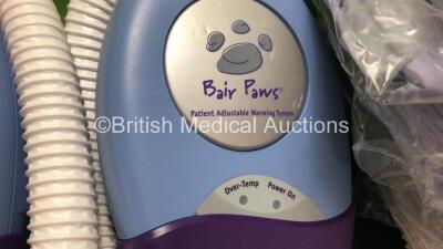 2 x Arizant Bair Paws Patient Adjustable Warming Units (1 x Powers Up, 1 x No Power) with 24 x 3M Bair Paws Warming Gowns - 3