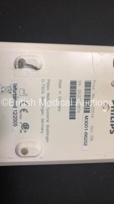 3 x Philips M3001A Modules Including Press, Temp, NBP, SPO2 and ECG Options (Some Slight Damage to Casing - See Photos) - 4