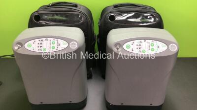 2 x Devilbiss iGO Portable Oxygen System Ref.306DS with Cases on Wheels (Both Power Up with Stock Power Supply - Not Included)