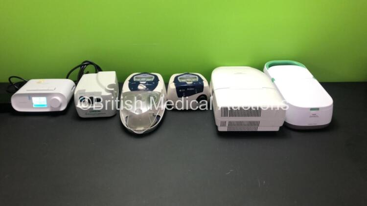 Job Lot Including 1 x Philips Respironics Dreamstation Auto CPAP with Power Supply (Powers Up) 2 x ResMed S8 AutoSet Spirit II CPAP with 1 x H4i Humidifier and 2 x Philips Respironics Nebulisers