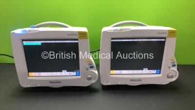 2 x Philips Intellivue MP30 Touch Screen Patient Monitors Version F.01.43 (Both Power Up with Slight Damage to 1 x Casing) *Mfd 2008-10*