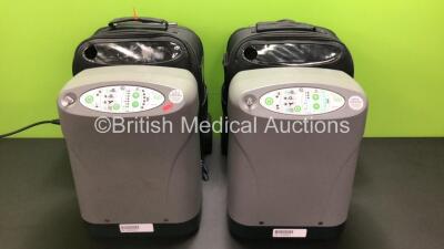 2 x Devilbiss iGO Portable Oxygen System Ref.306DS with Cases on Wheels (Both Power Up with Stock Power Supply - Not Included)