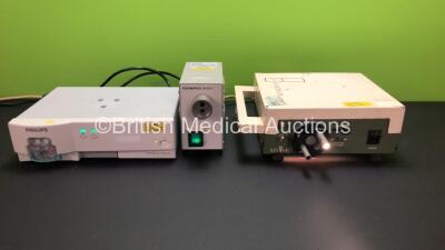 Mixed Lot Including 1 x Philips IntelliVue G5 - M1019A Anesthetic Gas Module with Water Trap, 1 x Olympus MU-1 Leak Tester and 1 x Keymed MS-A Light Leads Tester (All Power Up)