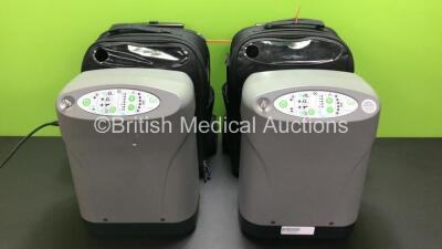 2 x Devilbiss iGO Portable Oxygen System Ref.306DS with Cases on Wheels (Both Power Up with Stock Power Supply - Not Included)