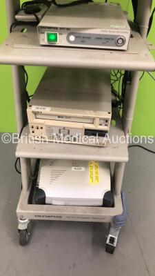 Olympus TC-C1 Clinical Trolley with Sony Trinitron Monitor, Olympus OTV-SC Digital Signal Processor and Sony SVO-9500MDP Video Cassette Recorder (Powers Up) - 5