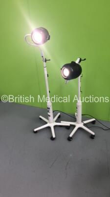 2 x Daray Patient Examination Lamps on Stands (Both Power Up) *S/N 301613 / 301614*