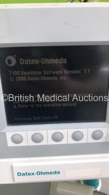 Datex-Ohmeda Aestiva/5 Anaesthesia Machine with Datex-Ohmeda 7100 Ventilator Software Version 7.1 with Bellows, Absorber and Hoses (Powers Up - Incomplete - See Pictures) - 2