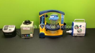 Mixed Lot Including 1 x Laerdal Suction Unit with Cup and Lid, 1 x Airtraq Avant Guided Video Intubation Docking Station, 1 x Regavolt Transformer and 1 x Baxter EasySpray (All Power Up)