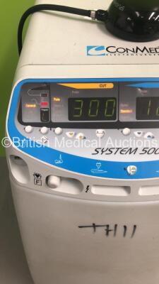 ConMed System 5000 Electrosurgical / Diathermy Unit on Stand with Dome Footswitch (Powers Up) *S/N 04CGP024* - 3