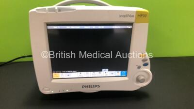 Philips IntelliVue MP30 Patient Monitor M8002A Ref 862135 *Mfd 09/2010* with Philips M3001A Ref 862442 Module with NBP, SPO2 and ECG Resp Options (Powers Up) *S/N DE72880766* - 6