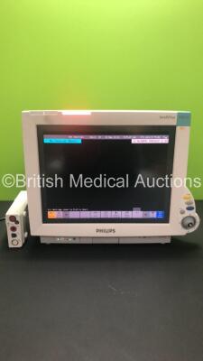 Philips IntelliVue MP70 Patient Monitor M8007A *Mfd 2006* with Philips MM3001A Module with Press, Temp, NBP, SPO2 and ECG/Resp Options *Mfd 2019* (Powers Up - Missing Dial) *S/N DE6520J9YE / DE61744498*