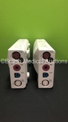 2 x Philips M3001A Modules Ref 862442 with Press, Temp, NBP, SPO2 and Resp/ECG Options *Mfd 2010 / 2012* **S/N DE907U4201 / DE717M0808*