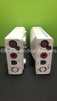 2 x Philips M3001A Modules Ref 862442 with Press, Temp, NBP, SPO2 and Resp/ECG Options *Mfd 2020 / 2006* **S/N DE610E0286 / DE9070ACNM**