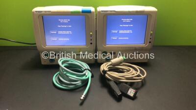 2 x Fukuda Denshi DS-7100 Patient Monitors Including ECG, SpO2, BP, TEMP, NIBP and Printer Options, 2 x BP Hose and 2 x ECG Paddle Leads Lead (Both Power Up with Touch Screen Not Working)