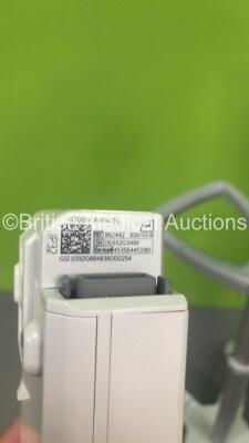 Philips IntelliVue MP70 Patient Monitor Ref M8007A on Stand with 1 x M3001A Module with Press,Temp,NBP,SpO2,ECG/Resp Options and 1 x Press M1006B Module (Powers Up) * SN DE61744490 * * Mfd 2006 * - 8