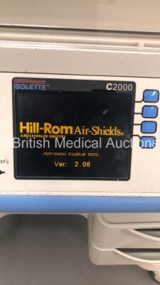 Hill-Rom Air Shields Isolette C2000 Infant Incubator Version 2.06 with Mattress (Powers Up-Power Input Damaged and Window Catch Damaged-See Photos) * SN TJ09184 * - 2