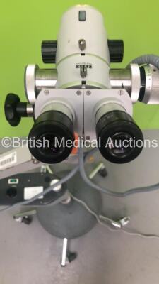 Zeiss OPMI 1-F Colposcope on Stand with 2 x 12,5x Eyepieces,f=137 Attachment and f 250 Lens (Powers Up with Good Bulb-Damaged Light Source Cable-See Photos) * SN 119810 * - 4