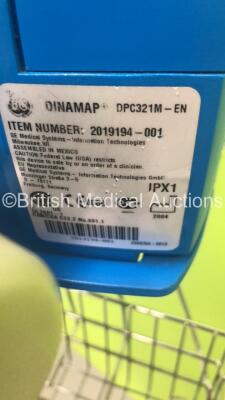 2 x GE ProCare Auscultatory 300 Patient Monitors on Stands with 2 x SpO2 Finger Sensors,2 x BP Hoses and 1 x BP Cuff (Both Power Up with Errors-See Photos) * SN 2019194-001 / 2019194-001 * - 6