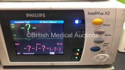 2 x Philips IntelliVue X2 Handheld Patient Monitors Including ECG, SpO2, NBP, Temp, and Press Options Software Revision H.15.45 - H.15.36 *Mfd 2012 - 2008* (Both Power Up) - 3