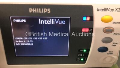 3 x Philips IntelliVue X2 Handheld Patient Monitors Including ECG, SpO2, NBP, Temp, and Press Options (2 x Power Up , 1 x No Power - all with Casing Damage, see Photos) - 4