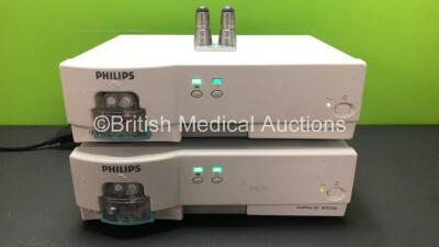 2 x Philips IntelliVue G5 M1019A Anesthetic Gas Modules with Water Traps *Mfd 2014 - 2008* (Both Power Up)