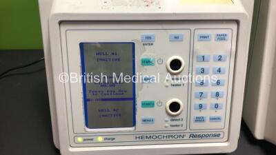 2 x Hemochron Response Whole Blood Coagulation Systems (1 x Powers Up, 1 No Power - Damaged Power Port) - 2