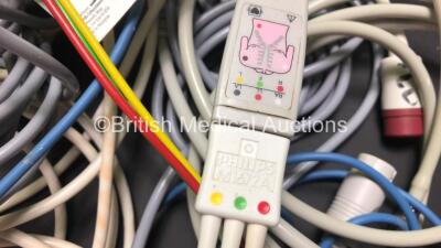 Job Lot of Patient Monitoring Leads and 5 x Modules Including Philips ECG Leads, BP Cuffs and Finger Sensors - 4