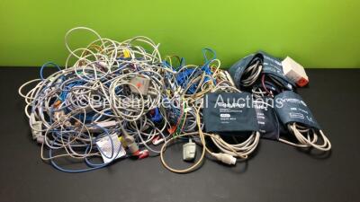 Job Lot of Patient Monitoring Leads Including Philips and Edwards Lifesciences ECG Leads, BP Cuffs and Finger Sensors