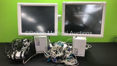 4 x Spacelabs Ultraview SL Monitors 91387 with 3 x Screens on GCX Mounts, Power Supplies and Various Connecting Leads (only 2 x Units Pictured)