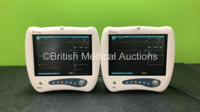 2 x Mindray PM-7000 Patient Monitors with with ECG, T1, T2, SPO2 and NIBP Options (Both Power Up with Some Missing Casing - See Photo) *SN CE86107274 - CE86107277*