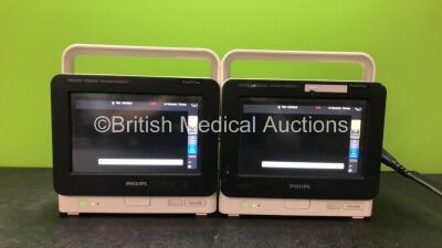 2 x Philips IntelliVue MX400 Patient Monitors Ref.866060 *Mfd 2013* (Both Power Up) *DE34501127 - DE35101746*