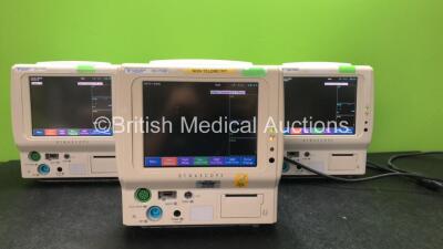 4 x Fukuda Denshi DS-7100 Patient Monitors Including ECG/RESP, SpO2, NIBP, TEMP, BP and Printer Options (All Power Up)