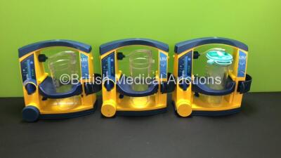 3 x Laerdal Suction Units with 3 x Suction Cups and 1 x Lid (All Power Up with Some Missing Casing - See Photo) *78051070066 - 78101354931 - 78151184253*