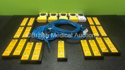 Mixed Lot Including 5 x BCI 3301 Pulse Oximeters with 4 x Cases (All Untested Due to Missing Batteries) 17 x LSU Batteries and 2 x Gaz Input Air Hoses