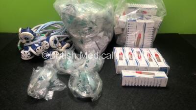 Mixed Lot Including 5 x N20 Hoses, Large Quantity of Intersurgical Ref 1453015 Masks *Exp 03-2023* Large Quantity of Mini Wright Low Range Peak Flow Meters