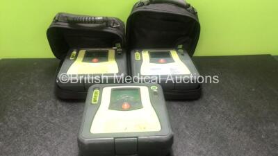 3 x Zoll AED Pro Defibrillators with 2 x Carry Cases (Untested Due to No Batteries)