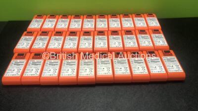 30 x Cardiac Science Powerheart G5 Ref XBATAED001A Intellisense Batteries *All Untested*