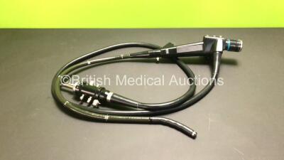 Olympus CF-P10S Sigmoidoscope in Case - Engineer's Report : Optical System - 1 Broken Fiber, Mist Image and Condensation, Angulation - Play in Controls, Insertion Tube - Hood Missing, Light Transmission - No Fault Found, Channels - No Fault Found, Leak Ch - 2