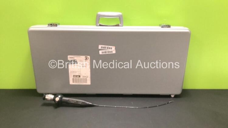 Karl Storz 11101SP2 Pharyngoscope in Case - Engineer's Report : Optical System - 4 x Broken Fibers, Angulation - Seized, Insertion Tube - No Bending Section Rubber, Light Transmission - No Fault Found, Leak Check - Unable to Check Due to No Bending Sectio